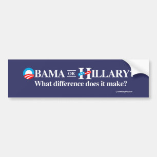 Adesivo Para Carro Obama ou Hillary - que diferença faz -
