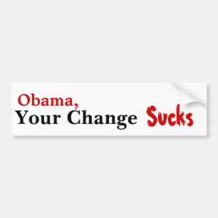 Adesivo Para Carro Obama, sua mudança suga