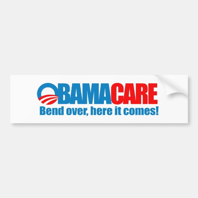 Adesivo Para Carro Obamacare - curvatura aqui vem (Frente)