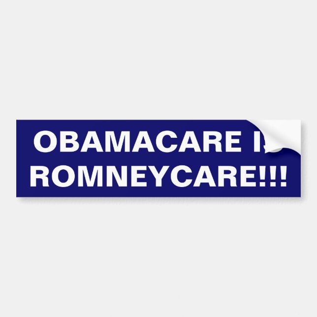 Adesivo Para Carro "Obamacare é o Romneycare!!!!" (Frente)