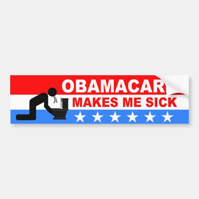 Adesivo Para Carro ObamaCare faz-me doente (Frente)