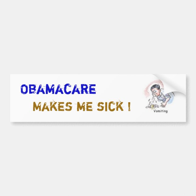 Adesivo Para Carro ObamaCare faz-me doente! (Frente)