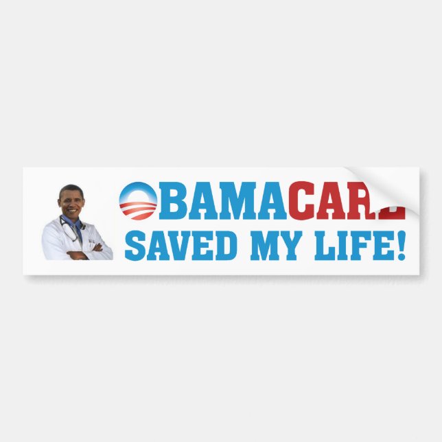 Adesivo Para Carro Obamacare salvar minha vida! (Frente)