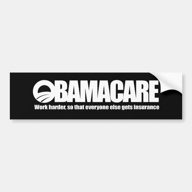 ADESIVO PARA CARRO OBAMACARE - TRABALHO MAIS DURAMENTE (Frente)