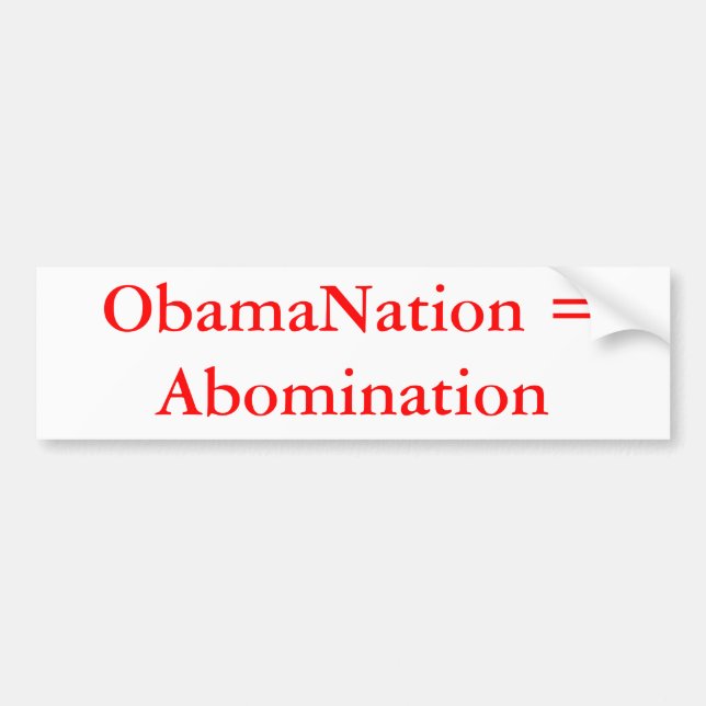Adesivo Para Carro ObamaNation = abominação (Frente)