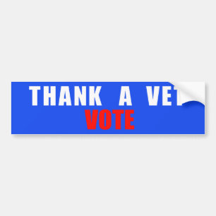 Adesivo Para Carro Obrigado A Vet Vote Bumper Sticker