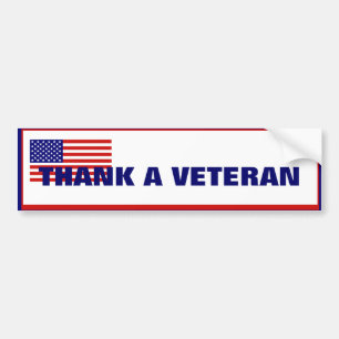 Adesivo Para Carro Obrigado de um Vetterano-Americano Flag Bumper Sti