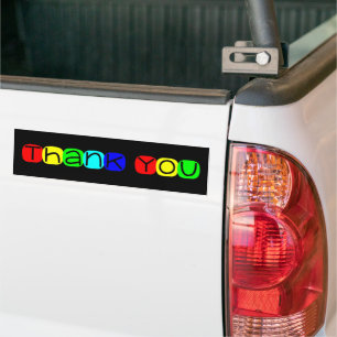 Adesivo Para Carro Obrigado no texto do arco-íris