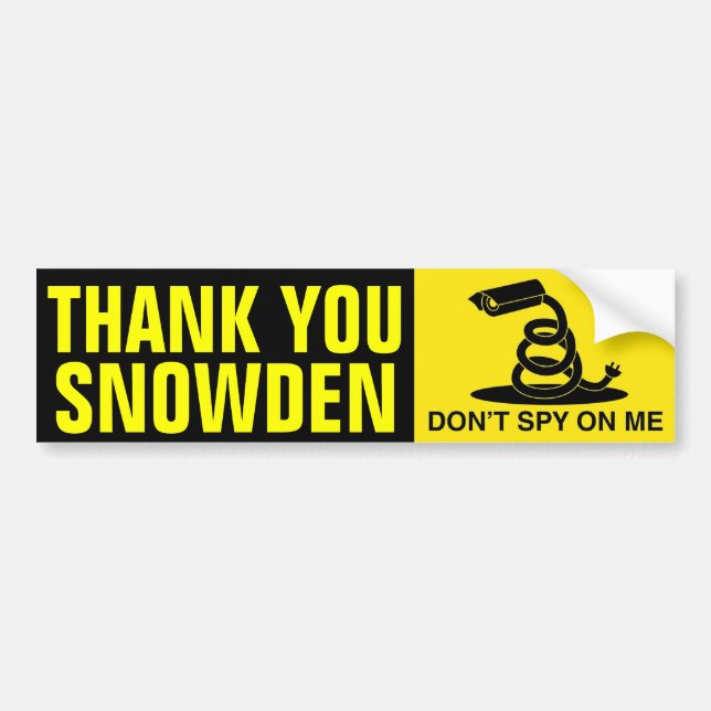 Adesivo Para Carro Obrigado Snowden (Frente)