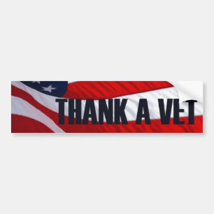 Adesivo Para Carro Obrigado Vet American Flag Bumper Sticker