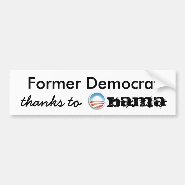 Adesivo Para Carro Obrigados anteriores de Democrata a Obama (Frente)