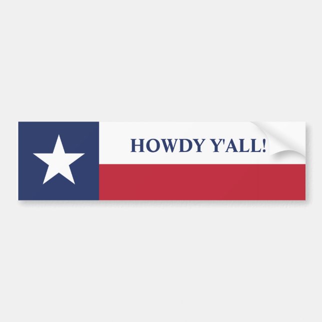 Adesivo Para Carro Olá, Texas Flag (Frente)