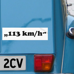Adesivo Para Carro Oldtimer 2cv 113 kmh Typografie