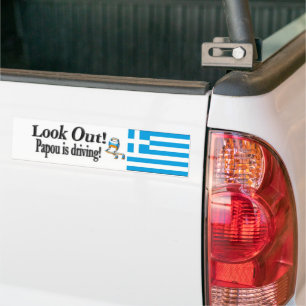 Adesivo Para Carro Olhe, Papou está dirigindo! Vinheta-ampola grega
