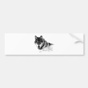 Adesivo Para Carro Olhos do Lobo Inspirador Branco Preto