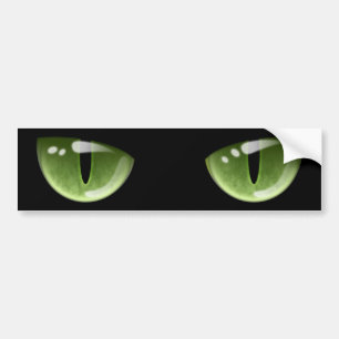 Adesivo Para Carro Olhos Verdes para Gatos Halloween