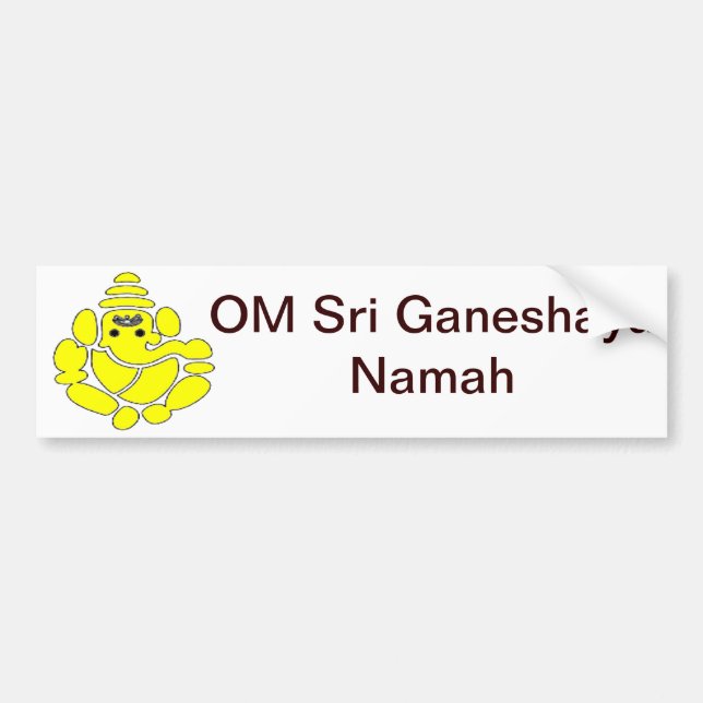 Adesivo Para Carro OM Sri Ganeshaya Namah Bumper Sticker para o suces (Frente)