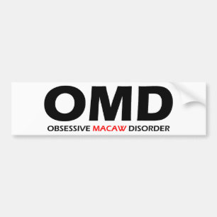 Adesivo Para Carro OMD - Desordem obsessiva do Macaw