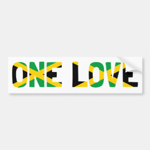 Adesivo Para Carro One Love Jamaica Flag Bumper Sticker