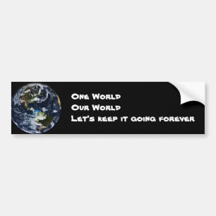 Adesivo Para Carro One World Our World Bumper Sticker