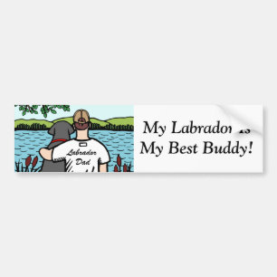 Adesivo Para Carro Opinião preta 2 de Labrador e de lago dad