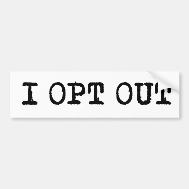 Adesivo Para Carro OPT OUT T-Shirt (Frente)