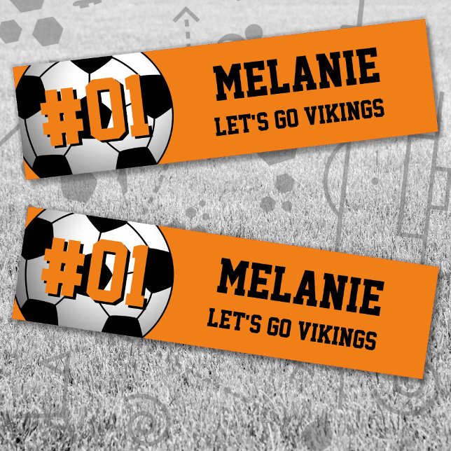 Adesivo Para Carro Orange Black Soccer Team (Orange and Black Soccer Let's Go Team Bumper Sticker. Celebrate your high school or college athlete.)