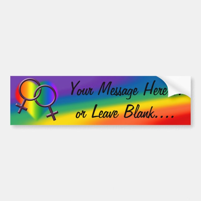 Adesivo Para Carro Orgulho gay Bumper Sticker Rainbow Love Stickers (Frente)