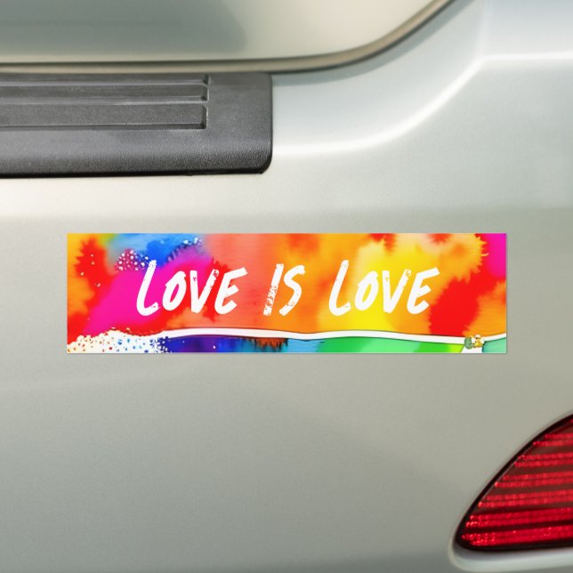 Adesivo Para Carro Orgulho gay Rainbow Love Is Love (No carro)