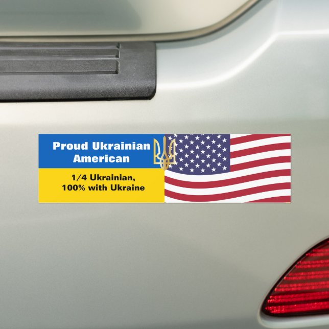 Adesivo Para Carro Orgulhosa posição ucraniana-americana na Ucrânia (No carro)
