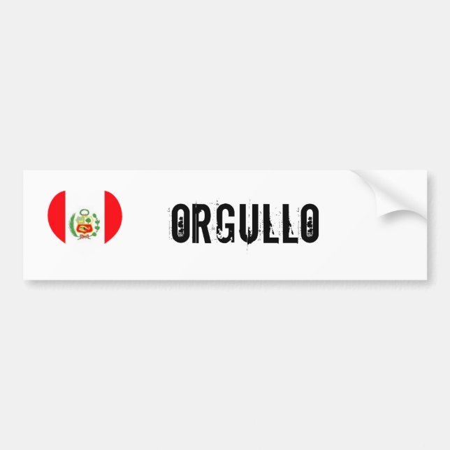 Adesivo Para Carro Orgullo de Peru (orgulho) (Frente)