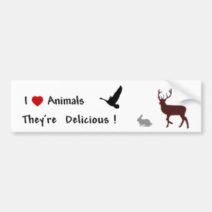 Adesivo Para Carro Os animais são deliciosos