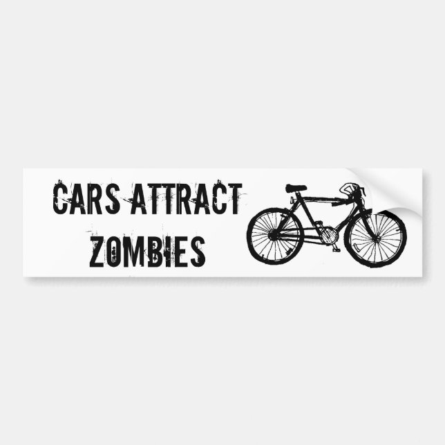 ADESIVO PARA CARRO OS CARROS ATRAEM ZOMBIS (Frente)