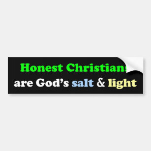 Adesivo Para Carro Os cristãos honestos são o sal & a luz do deus