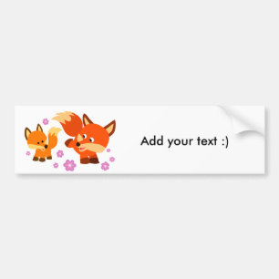 Adesivo Para Carro Os desenhos animados brincalhão bonitos Foxes o