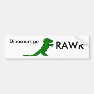 Adesivo Para Carro Os dinossauros vão, RAWR