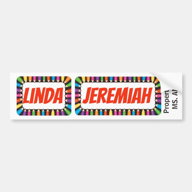 Adesivo Para Carro Os nomes de etiqueta Linda e Jeremiah (Frente)