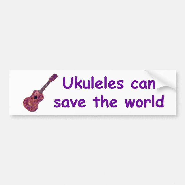 Adesivo Para Carro Os Ukuleles podem salvar o mundo (Frente)