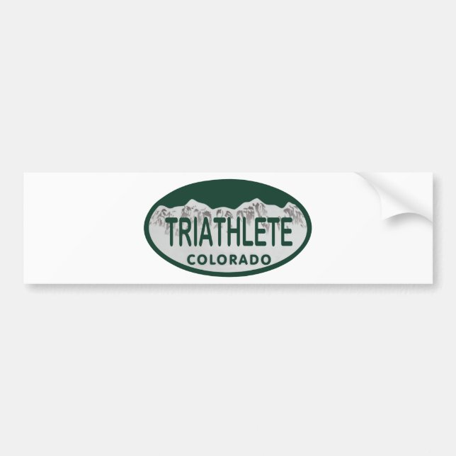 Adesivo Para Carro Oval da licença de Triathlete (Frente)
