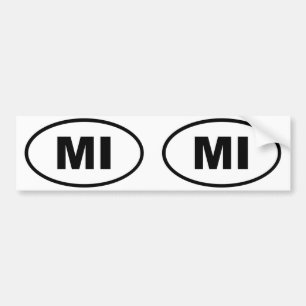 Adesivo Para Carro Oval de Michigan MI
