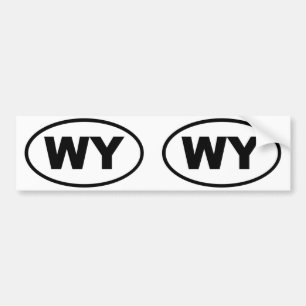 Adesivo Para Carro Oval de Wyoming WY