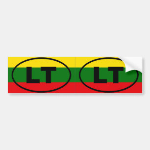 Adesivo Para Carro Oval europeu do LT de Lithuania