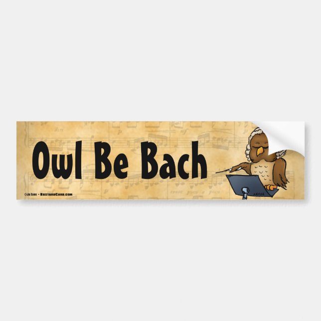 Adesivo Para Carro Owl Be Bach Funny Owl Cartoon (Frente)