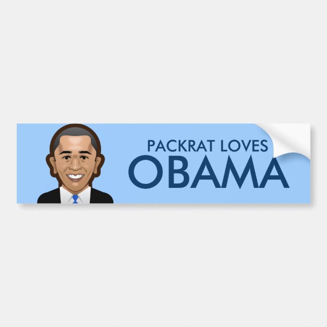 Adesivo Para Carro PackRat ama Obama (Frente)