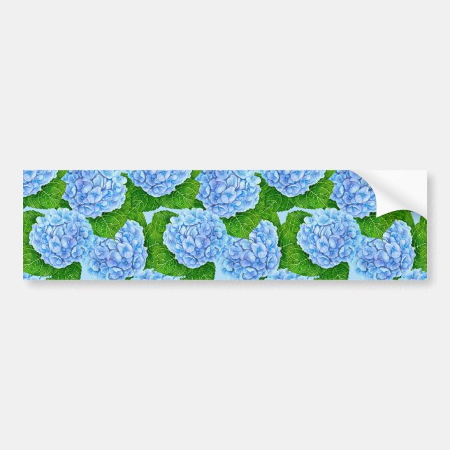 Adesivo Para Carro Padrão aquoso de hydrangea azul (Frente)