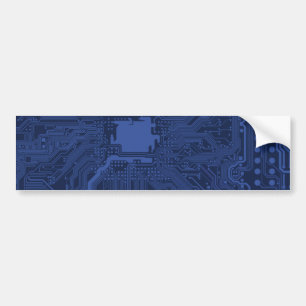 Adesivo Para Carro Padrão da placa-mãe do Geek azul