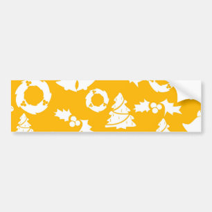 Adesivo Para Carro Padrão de Natal Amarelo