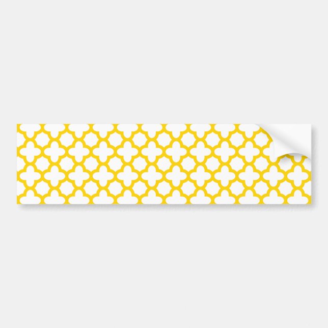 Adesivo Para Carro Padrão de Quatrefoil Amarelo (Frente)
