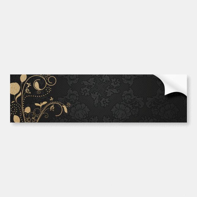 Adesivo Para Carro Padrão Decorativo Preto e Dourado (Frente)