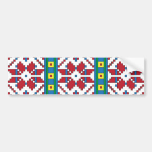 Adesivo Para Carro Padrão geométrico tribal vermelho, azul e estrel